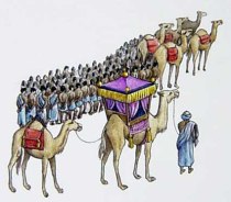 An artistic rendition of Mansa Musa's pilgrimage