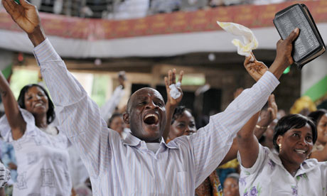 The congregation of a church in Ghana