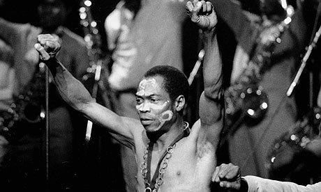 Fela Kuti, performing in 1980