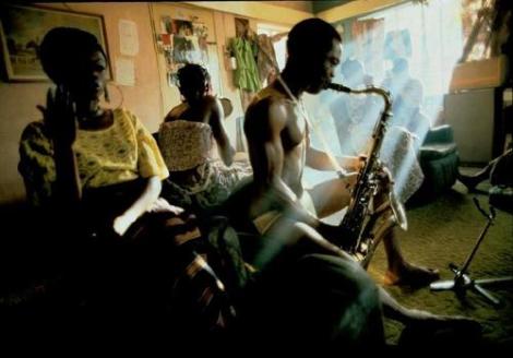 Fela on saxophone