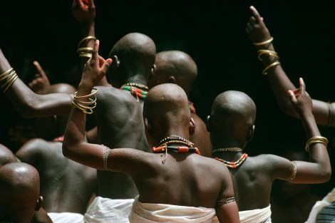 BENIN, PORTO NOVO. Ceremony ending initiation to the god Loko in March 1998. Picture by Jean-Claude Coutausse