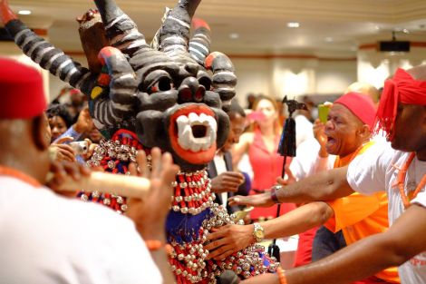 In Igbo culture, masquerades are a symbolic representation of the spiritual world