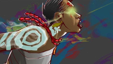 A character in the Aje comic book named, Avonome. Avonome is the story of Hilda Avonomemi Moses, born in 1937, in the remote village of Etunor, a settlement in Ighara, Edo state. She disappears without a trace only to reappear in a cemetery in recent times, still unchanged, with no memory of who she was or where she had been all this while, except a knowledge of her name, a mysterious companion and an unbelievable gift - the ability to see spirits. www.thecomicrepublic.com 