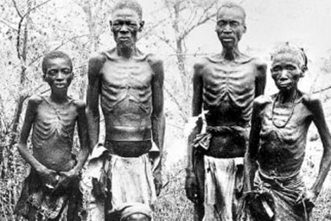 Surviving Herero after an escape through the arid desert of Omaheke. The Herero commemorate 12th of August every year in paying homage to their forefathers who perished in the infamous battle of Ohamakari or Waterberg. Photo: WIKIPEDIA 