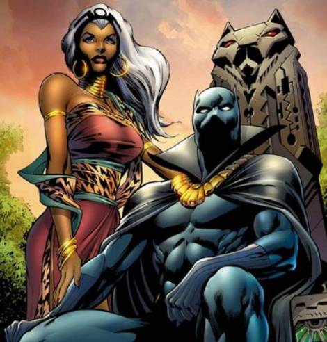 Storm and Black Panther, a powerful superhero couple, who later divorced. 