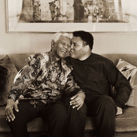 Muhammad Ali and Nelson Mandela share a tender moment